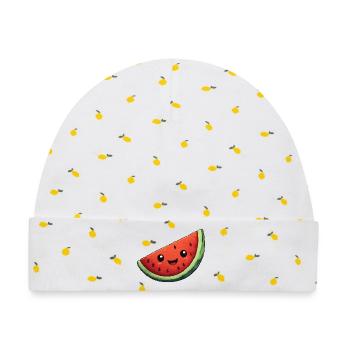 Kawaii Wassermelone Scheibe - Baby Premium Organic Mütze - Weiß/Zitronengelb - Vorne