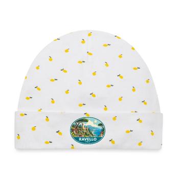 Erleben Sie Ravello in Italien Amalfiküste Reisen - Baby Premium Organic Mütze - Weiß/Zitronengelb - Vorne