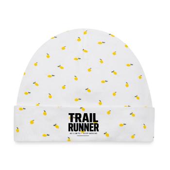 Trail Runner -  No Limits Keep Moving - Baby Premium Organic Mütze - Weiß/Zitronengelb - Vorne