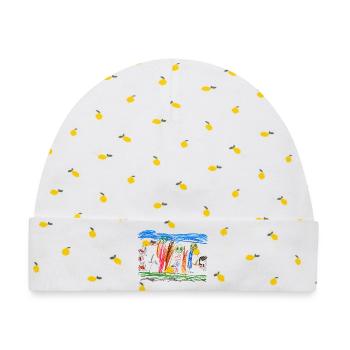 Kindertraum Gartenzauber - Baby Premium Organic Mütze - Weiß/Zitronengelb - Vorne