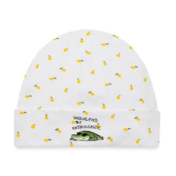Unqualified but Enthusiastic – Lustiges Krokodil - Baby Premium Organic Mütze - Weiß/Zitronengelb - Vorne
