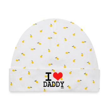 i love daddy - Baby Premium Organic Mütze - Weiß/Zitronengelb - Vorne