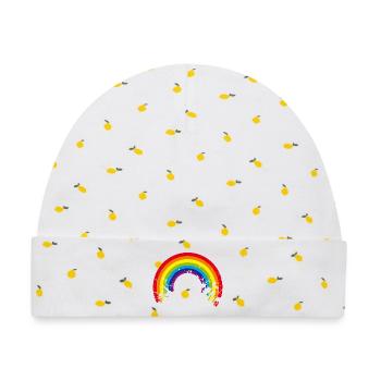 rainbow regenbogen - Baby Premium Organic Mütze - Weiß/Zitronengelb - Vorne