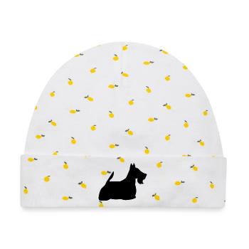 Schottischer Terrier - Baby Premium Organic Mütze - Weiß/Zitronengelb - Vorne