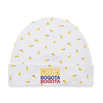 BOGOTA Colombia Kolumbien - Baby Premium Organic Mütze - Weiß/Zitronengelb - Vorne