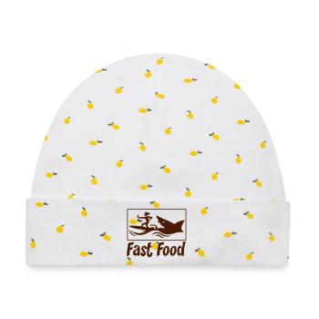 Fast food - Baby Premium Organic Mütze - Weiß/Zitronengelb - Vorne