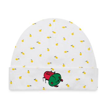 bug color VEKTOR Insekt Krabbeltier - Baby Premium Organic Mütze - Weiß/Zitronengelb - Vorne