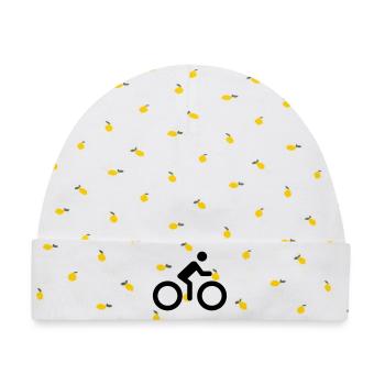 Bicycle Logo - Baby Premium Organic Mütze - Weiß/Zitronengelb - Vorne
