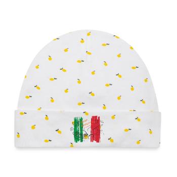 Buon Appetito Tricolore italienische Lebensmittel Teigwaren - Baby Premium Organic Mütze - Weiß/Zitronengelb - Vorne
