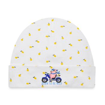 Ulkige Motorradfahrerin - Baby Premium Organic Mütze - Weiß/Zitronengelb - Vorne