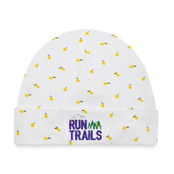 Run Trails - Baby Premium Organic Mütze - Weiß/Zitronengelb - Vorne