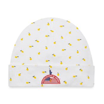 USA Freiheitsstatue United States - Baby Premium Organic Mütze - Weiß/Zitronengelb - Vorne