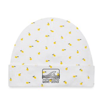 stylish surf fashion - Baby Premium Organic Mütze - Weiß/Zitronengelb - Vorne