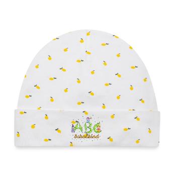 ABC Buchstaben Schulkind - Baby Premium Organic Mütze - Weiß/Zitronengelb - Vorne