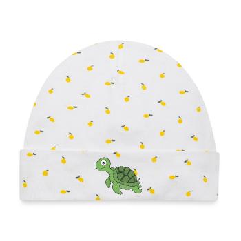 Eine freundliche Schildkröte - Baby Premium Organic Mütze - Weiß/Zitronengelb - Vorne