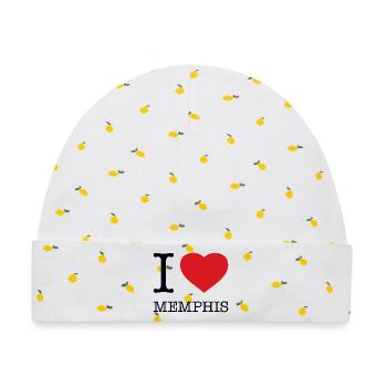 I LOVE MEMPHIS - Baby Premium Organic Mütze - Weiß/Zitronengelb - Vorne