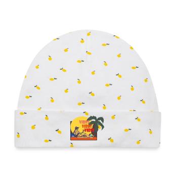 Sommer - Baby Premium Organic Mütze - Weiß/Zitronengelb - Vorne