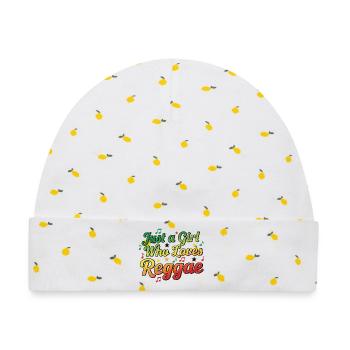 Just a Girl Loving Reggae - Baby Premium Organic Mütze - Weiß/Zitronengelb - Vorne