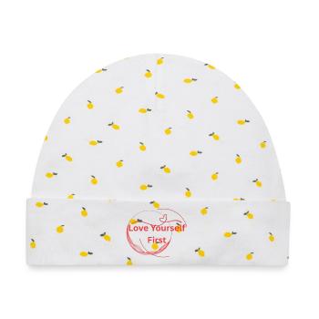 Liebe dich selbst zuerst - Baby Premium Organic Mütze - Weiß/Zitronengelb - Vorne