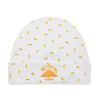 Herbstlaub Herbstlaub Herbstlaub Herbstlaub - Baby Premium Organic Mütze - Weiß/Zitronengelb - Vorne