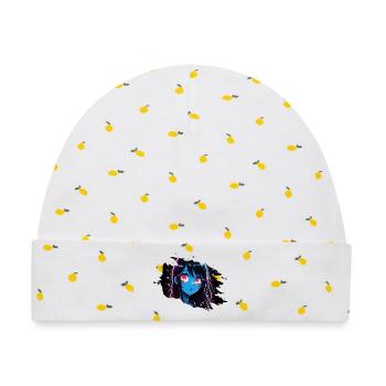 Neon Anime Mädchen mit Glühenden Augen - Baby Premium Organic Mütze - Weiß/Zitronengelb - Vorne
