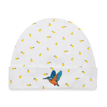 Eisvogel  - Baby Premium Organic Mütze - Weiß/Zitronengelb - Vorne