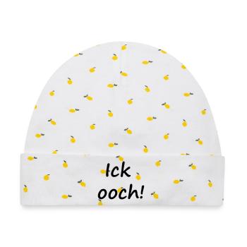 ICK OOCH! - Baby Premium Organic Mütze - Weiß/Zitronengelb - Vorne