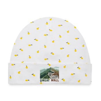 Große Mauer Chinesische Mauer - Baby Premium Organic Mütze - Weiß/Zitronengelb - Vorne