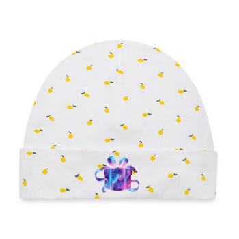 Ätherisches Galaxiegeschenk - Baby Premium Organic Mütze - Weiß/Zitronengelb - Vorne