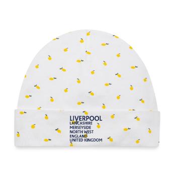 Liverpool – England Textdesign - Baby Premium Organic Mütze - Weiß/Zitronengelb - Vorne