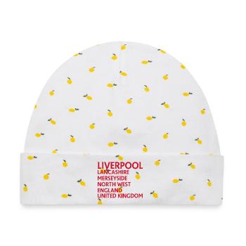Liverpool – England Textdesign - Baby Premium Organic Mütze - Weiß/Zitronengelb - Vorne