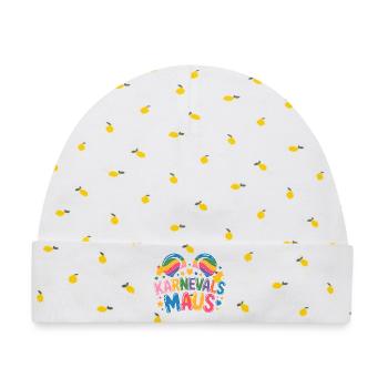 Karnevalsmaus Karneval Köln Kölner Karnevals Maus - Baby Premium Organic Mütze - Weiß/Zitronengelb - Vorne