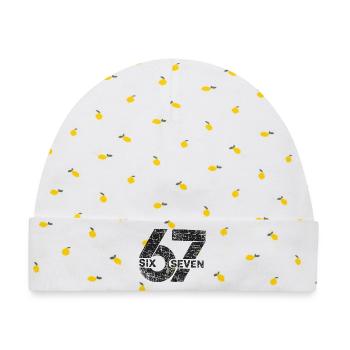 67 Six Seven - Baby Premium Organic Mütze - Weiß/Zitronengelb - Vorne