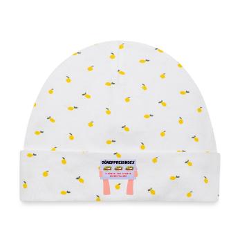 Dönerpreisindex - Baby Premium Organic Mütze - Weiß/Zitronengelb - Vorne