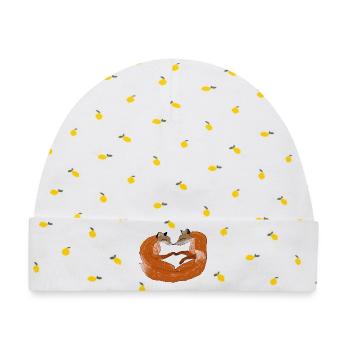 Fuchsherz Zweisamkeit - Baby Premium Organic Mütze - Weiß/Zitronengelb - Vorne