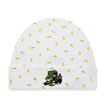 Leprechaun im Goldtopf - Baby Premium Organic Mütze - Weiß/Zitronengelb - Vorne