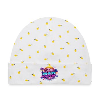 Stay RAD Neon Retro - Baby Premium Organic Mütze - Weiß/Zitronengelb - Vorne
