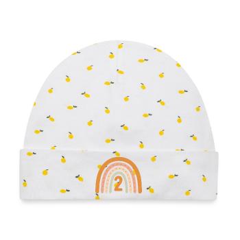 Zweiter Geburtstag Regenbogen - Baby Premium Organic Mütze - Weiß/Zitronengelb - Vorne
