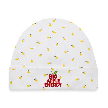 Big Apple Energy NYC New York City Lifestyle - Baby Premium Organic Mütze - Weiß/Zitronengelb - Vorne
