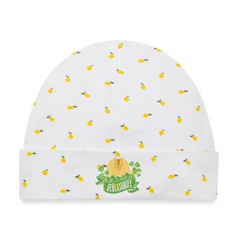 Gebrauchtwarenladen Glücksgriff Second Hand Shop - Baby Premium Organic Mütze - Weiß/Zitronengelb - Vorne
