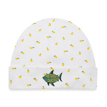Respektiert die Einheimischen Fischtee - Baby Premium Organic Mütze - Weiß/Zitronengelb - Vorne