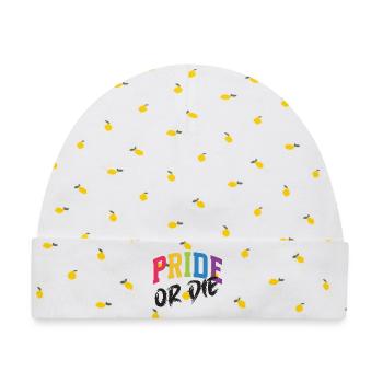 LGBT-Pride-Monat – Pride or Die - Baby Premium Organic Mütze - Weiß/Zitronengelb - Vorne