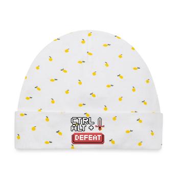 Strg Alt Entfernen Pixel Design - Baby Premium Organic Mütze - Weiß/Zitronengelb - Vorne
