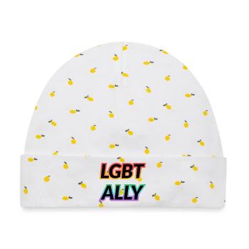 LGBT ALLY - Baby Premium Organic Mütze - Weiß/Zitronengelb - Vorne