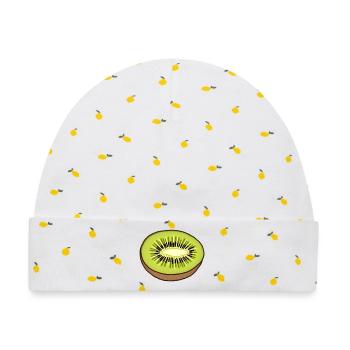 Kiwi - Baby Premium Organic Mütze - Weiß/Zitronengelb - Vorne