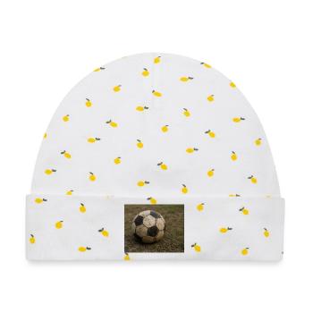 Fußball im Feldrand - Baby Premium Organic Mütze - Weiß/Zitronengelb - Vorne