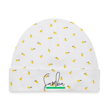 Capoeira Samba - Baby Premium Organic Mütze - Weiß/Zitronengelb - Vorne