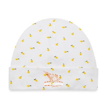 Fische_angeln_002_pike_fishing - Baby Premium Organic Mütze - Weiß/Zitronengelb - Vorne