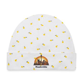 Nashville Skyline - Baby Premium Organic Mütze - Weiß/Zitronengelb - Vorne