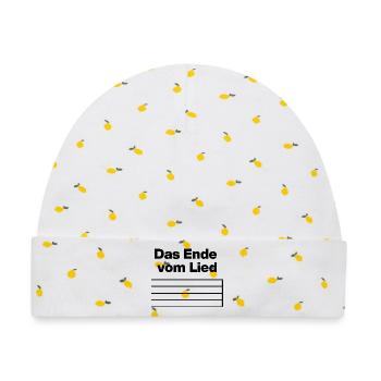 DAS ENDE VOM LIED NOTENLINIEN WORTWITZ FÜR MUSIKER - Baby Premium Organic Mütze - Weiß/Zitronengelb - Vorne